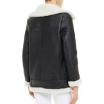 black leather shearling jacket