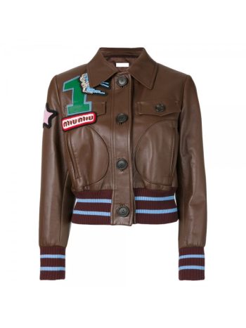 brown leather jacket