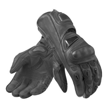 Full Black Waterproof Motorbike Motocross Full Finger Leather Gloves