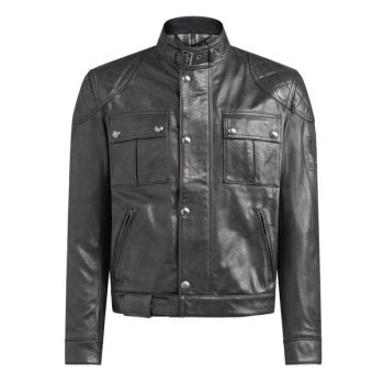 Mens Antique Black Motorbike Leather Jacket