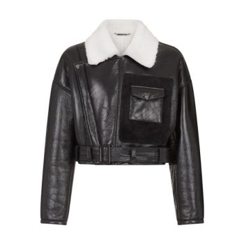 Shearling Aviator Leather Coat