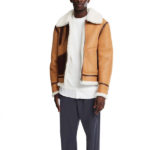 shearling trim leather jacket