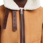 shearling trim leather jacket