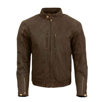 Mens Brown Leather Motorcycle Jacket
