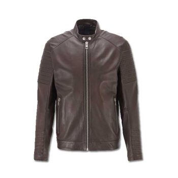 Brown Mens Leather Motorcycle Jacket