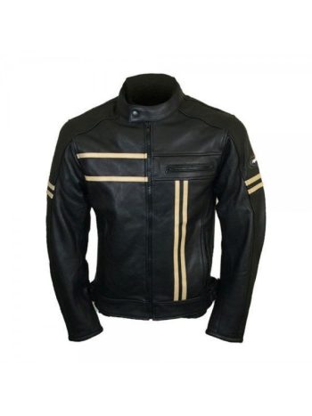 Black Retro Style Men’s Leather Fashion Jacket