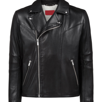 Black Zppier Biker Style Leather Fashion Jacket