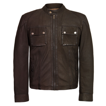 Brown 2 Pockets Style Leather Fashion Jacket