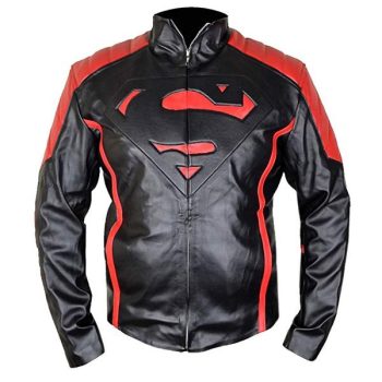 black superman leather jacket