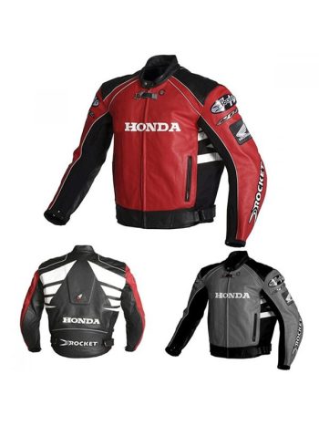 Honda Red And Black Racing Leather Jacket