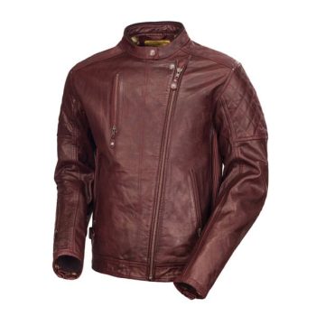 Mens Oxblood Real Leather Motorcycle Jacket