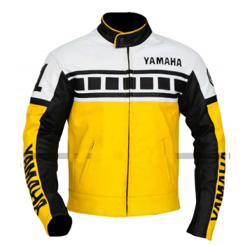 black and yellow biker jacket