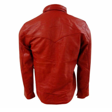 red leather shirt mens
