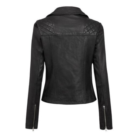 black leather jacket women