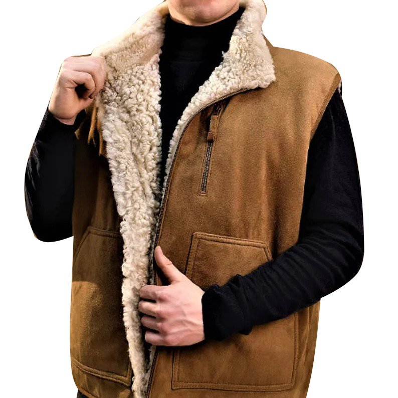 B3 Bomber Shearling Leather Vest Men