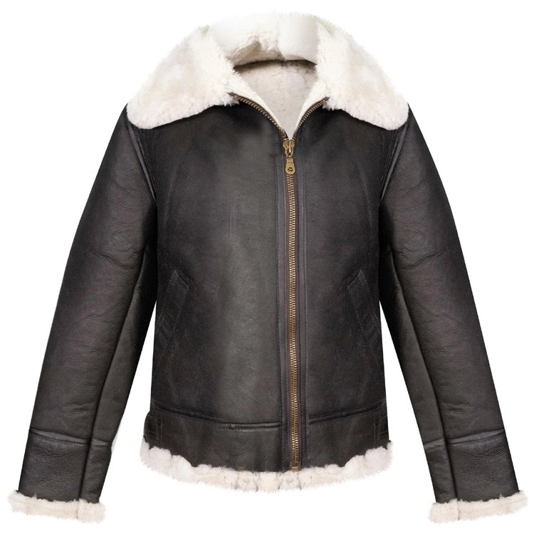 Mens Brown B3 Aviator Flying Sheepskin Jacket