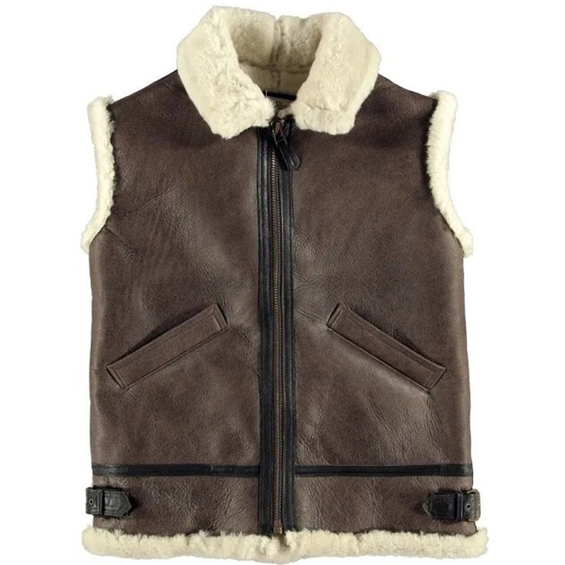 Mens Real Sheepskin Leather Vest
