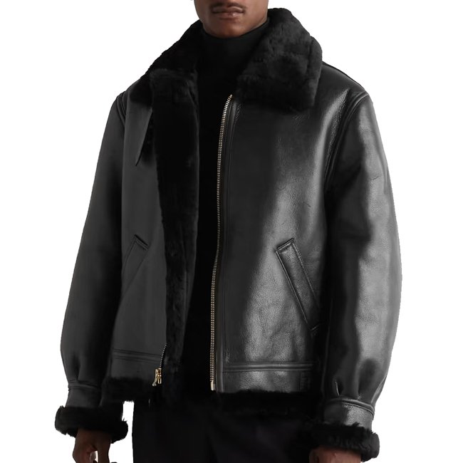 B-3 Shearling-Lined Leather Jacket