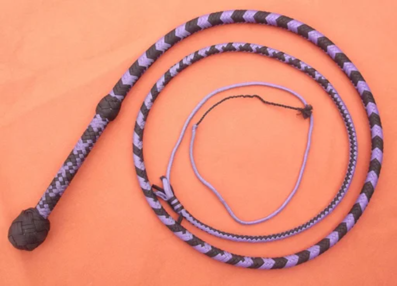Black and Purple Professional Nylon Bullwhip | 3ft to 18ft