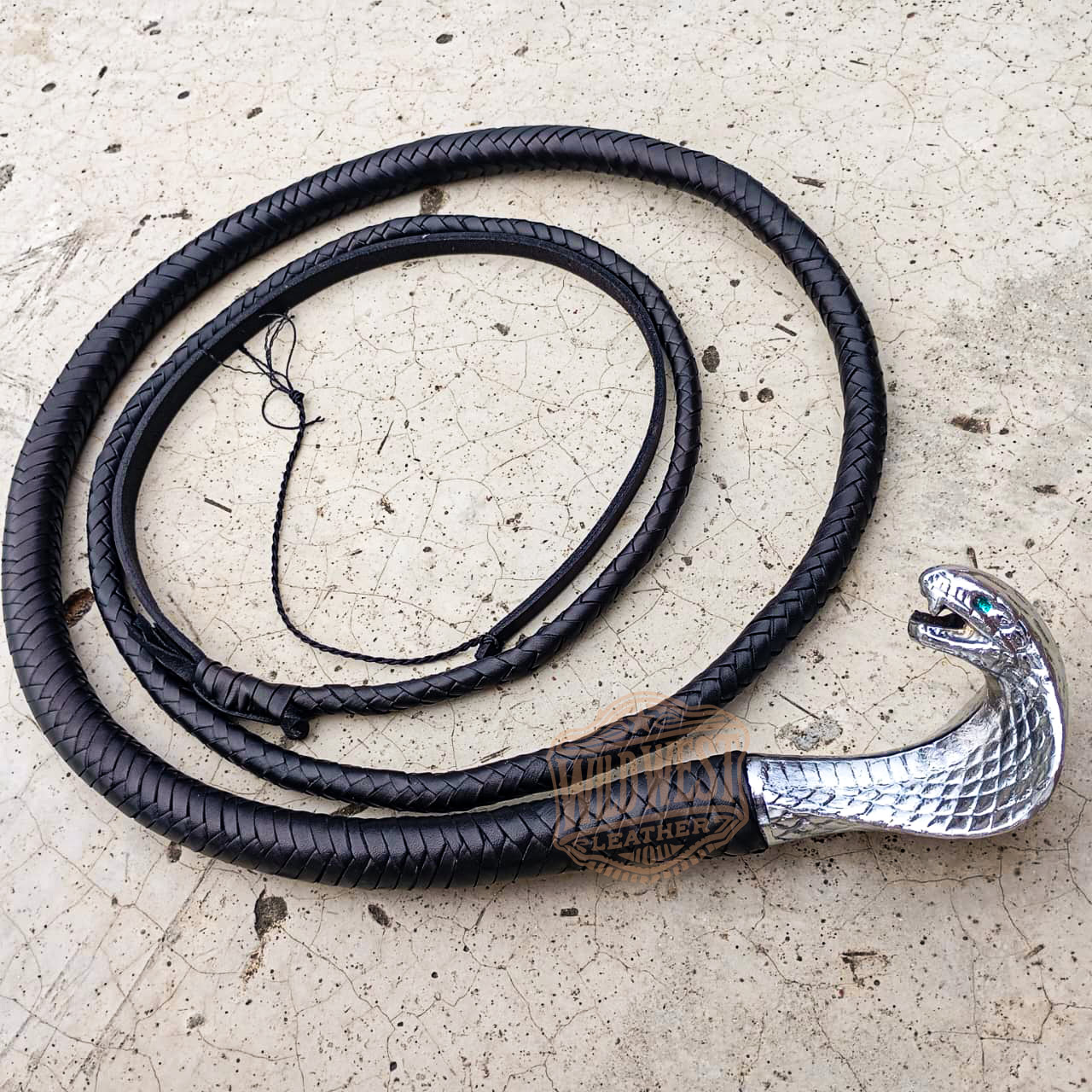Kangaroo Black Snake Whip​ Pommeled Cobra Handle
