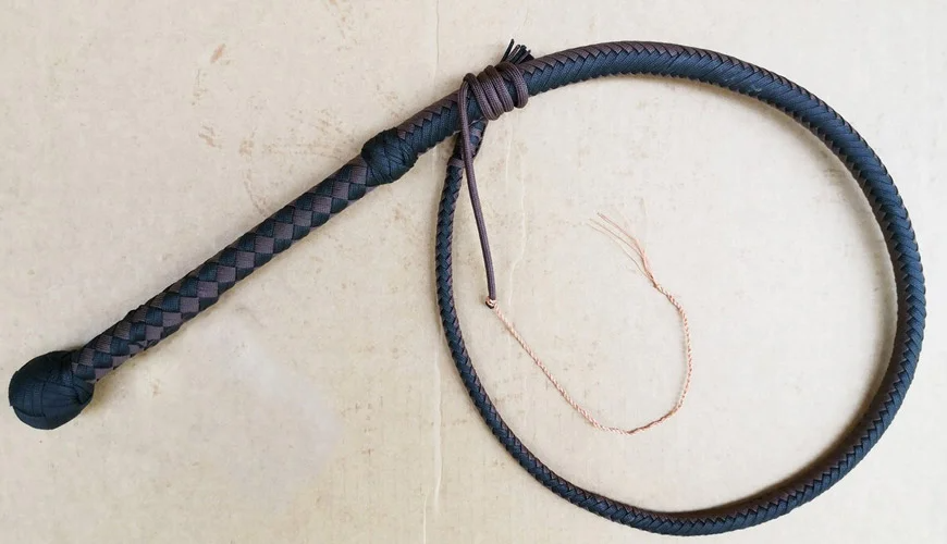 Black and Dark Brown Nylon Bullwhip | 3ft to 18ft