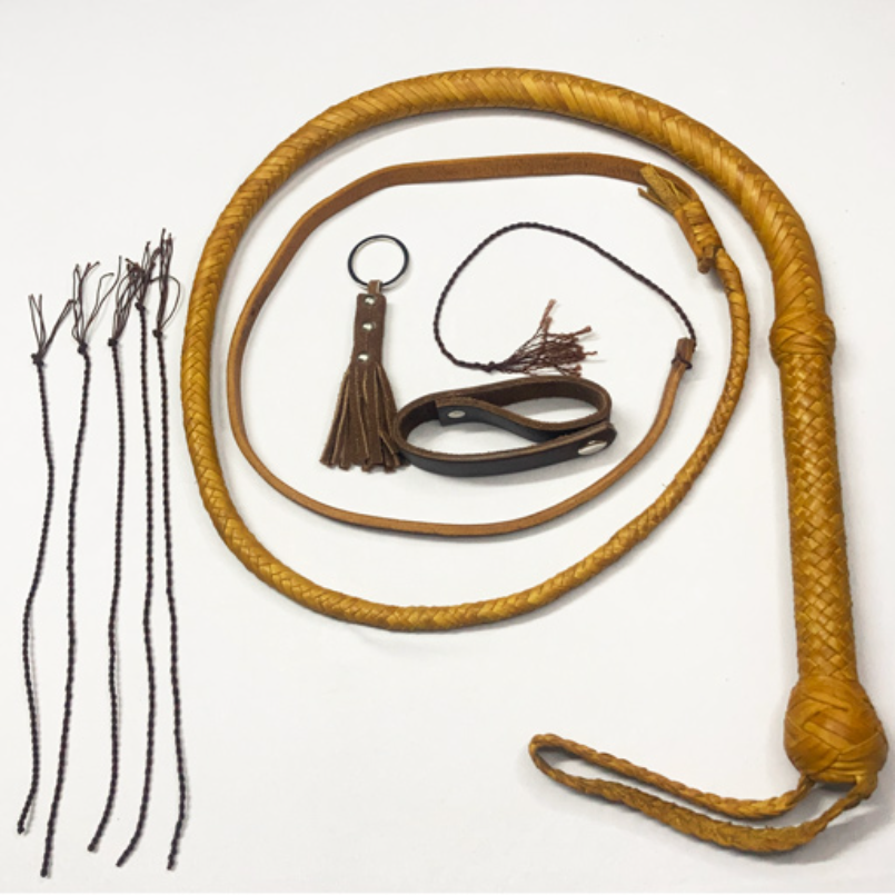3ft Bullwhip – Camel Color Kangaroo Leather Whip