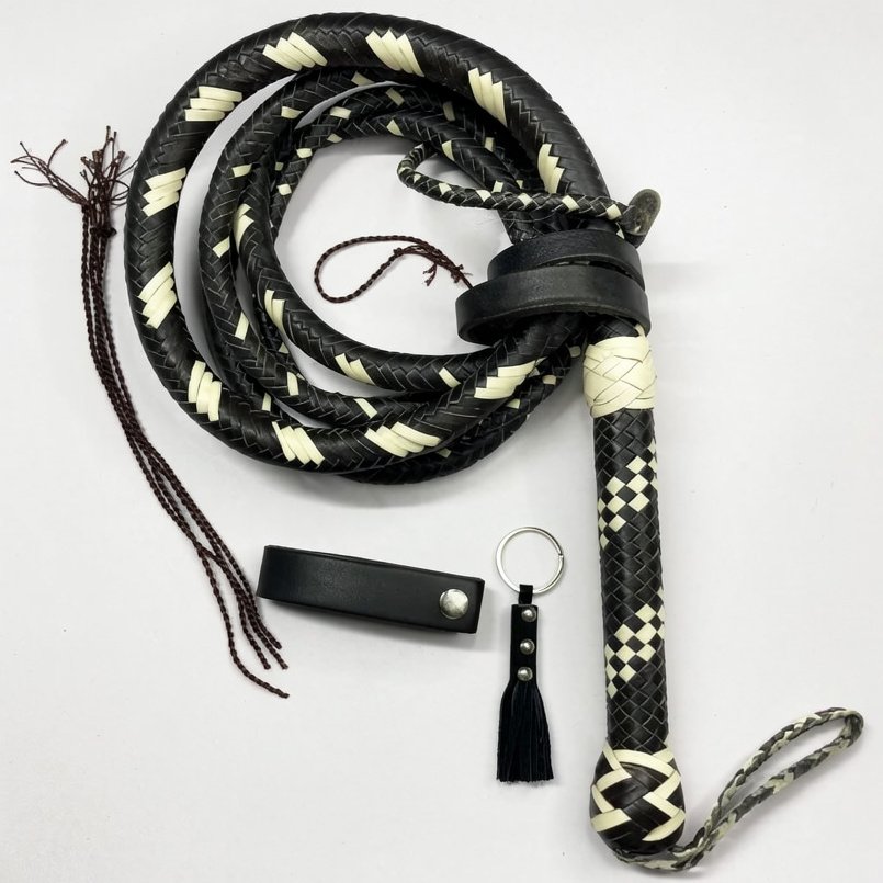 Plaited Whip in Multi Color – Cowhide Leather Whip
