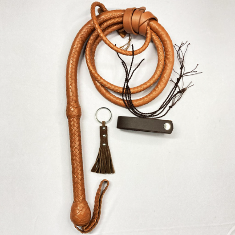 Kangaroo Bullwhip – 3ft to 18ft Tan Color Plaited Whip