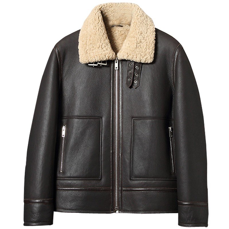 Mens Old School Shearling Aviator Jacket