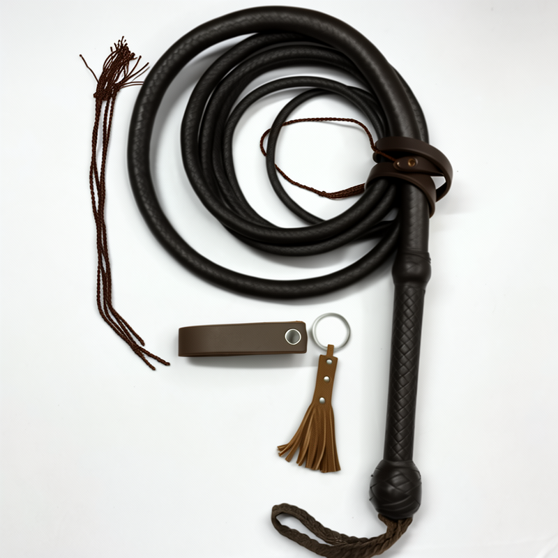 Cow Hide Whip – Chocolate Brown Indiana Jones Style Bull Whip