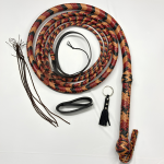 Kangaroo Leather Whip – Professional Bullwhip in Tan, Black, and Red
