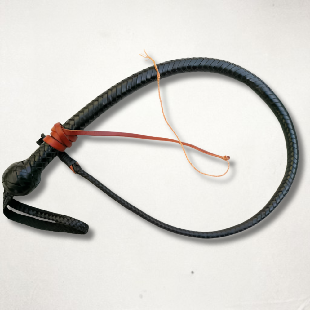 Black Snake Whip in Kangaroo Leather Black snake whip in kangaroo leather handmade premium leather whip