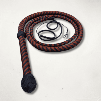 Handmade Black & Brown Nylon Bullwhip | 3ft–14ft