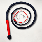 Handmade Black & Red Nylon Bullwhip | 3ft–14ft