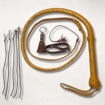 3ft Bullwhip – Camel Color Kangaroo Leather Whip