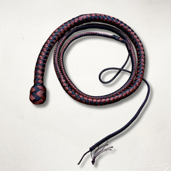 Handmade 16 Plait Nylon Snake Whip | 3ft–14ft | Black & Brown