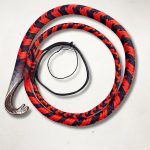 Red and black nylon snake whip with cobra pommel handmade paracord whip 3ft to 14ft